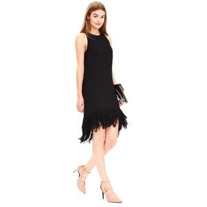 Banana Republic Black Sleeveless Fringe Cowboy Cocktail Mini Dress